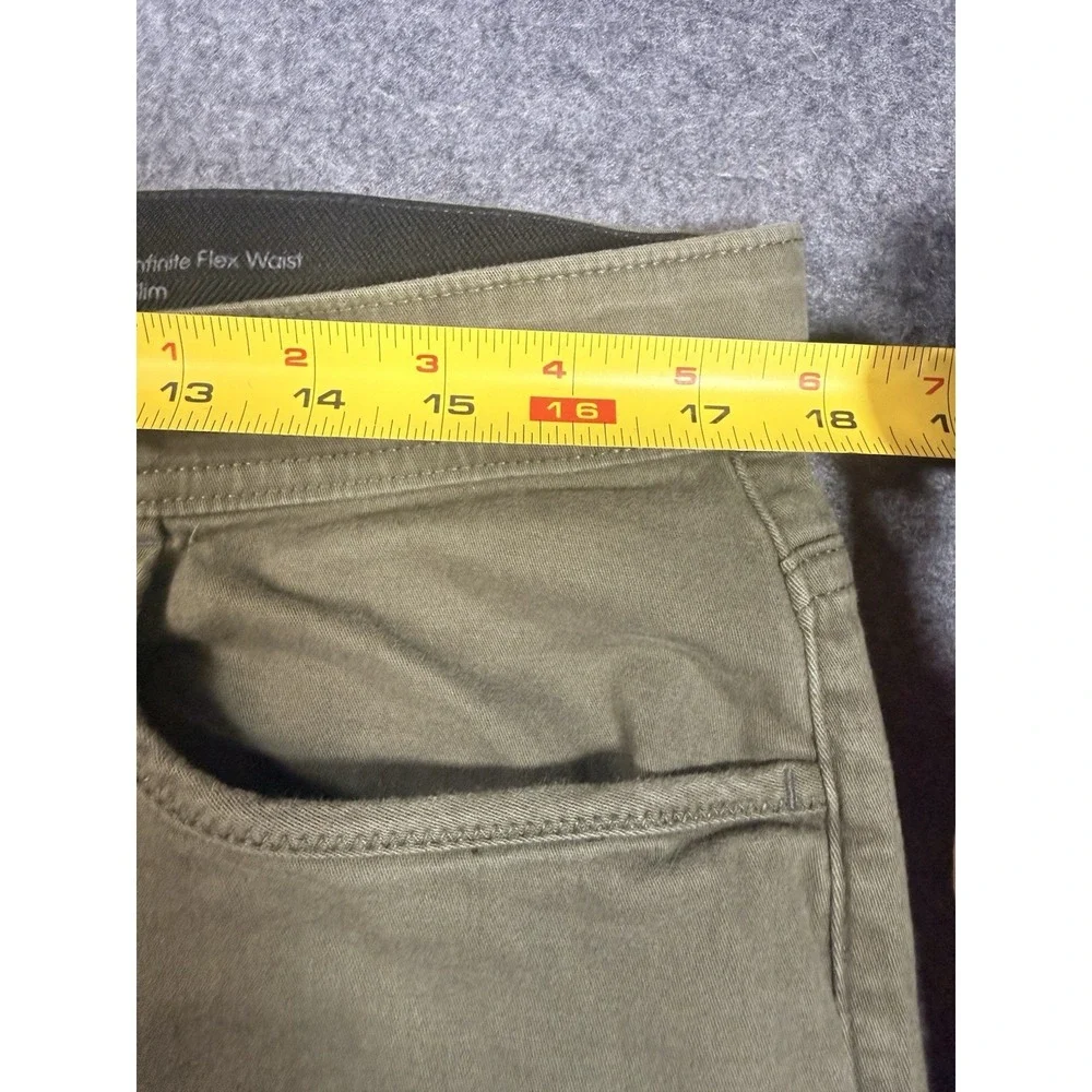 Calvin Klein Infinite‎ Flex Waist Slim Pants 36x30 Olive Green